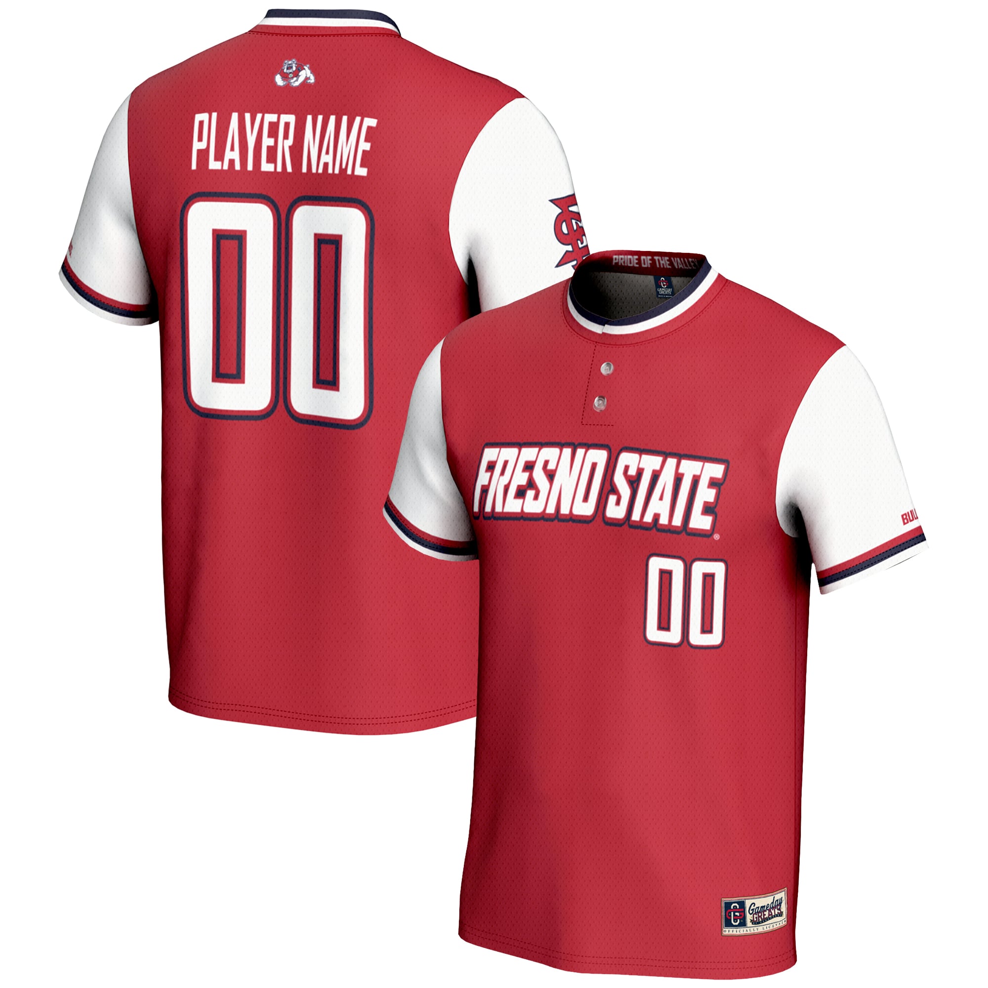 Fresno State Bulldogs GameDay Greats NIL Pick-A-Player Lightweight Softball Jersey - Red