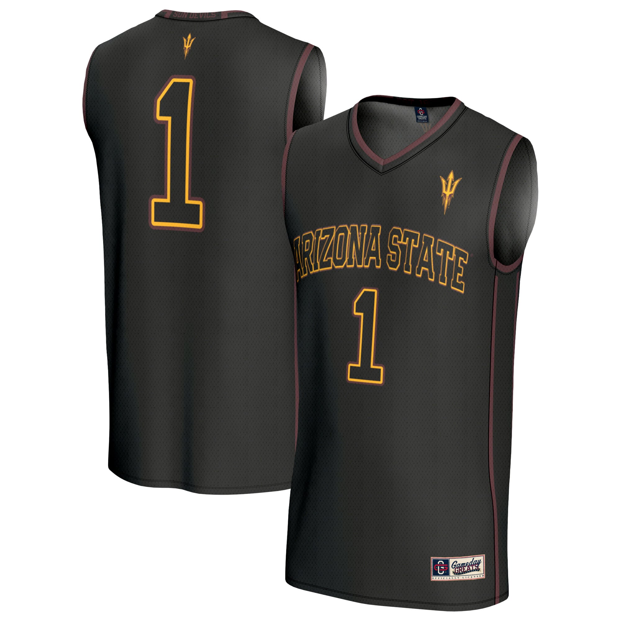 #1 Arizona State Sun Devils GameDay Greats Unisex Lightweight Collegiate Basketball Fashion Jersey - Black
