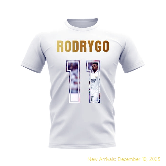 RM Rodrygo Name And Number Real Madrid T-Elite Shirt (White)