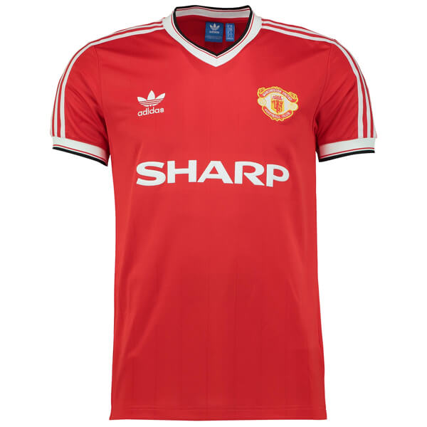 1984 MANCHESTER UNITED HOME RED RETRO SOCCER JERSEY SHIRT - Official