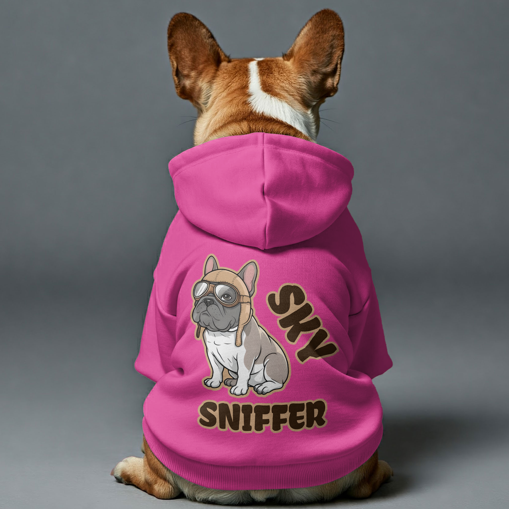 French Bulldog Sky Sniffer Personalized French Bulldog Hoodies With