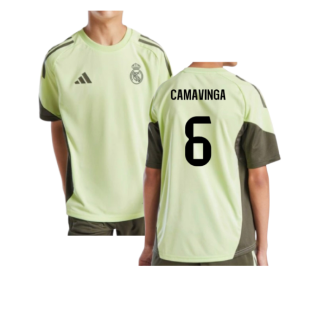 Top-Quality 2025-2026 Real Madrid Training Jersey (Almost Lime) - Kids (Camavinga