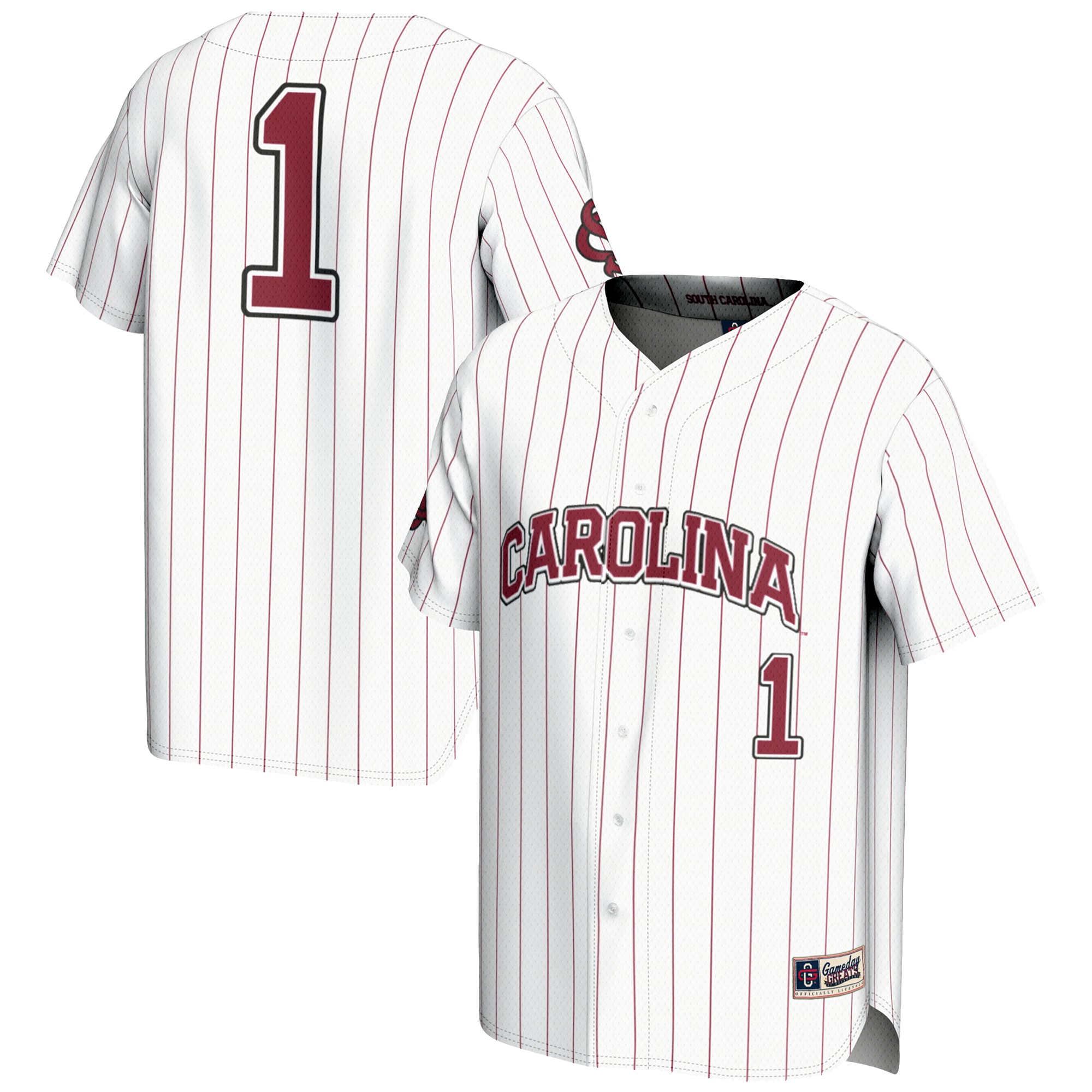 [DDG] Women's South Carolina Gamecocks GameDay Greats Lightweight Baseball Fashion Jersey - White