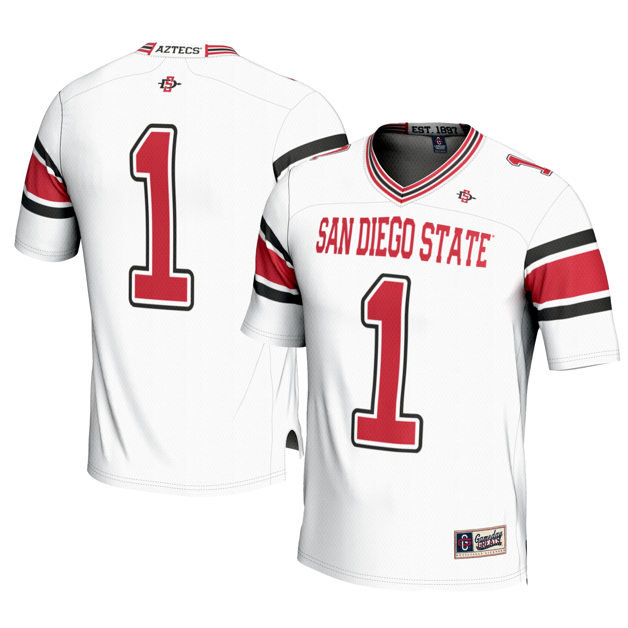 #1 San Diego State Aztecs GameDay Greats Youth 2026 Season Football Jersey - White