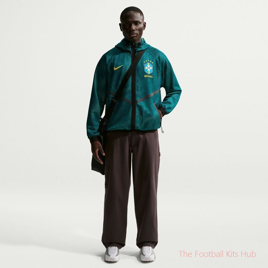 Brazil Training Jacket Dri-FIT KMC Anthem World Cup 2026 - Geode Teal/Light Menta/Midwest Gold