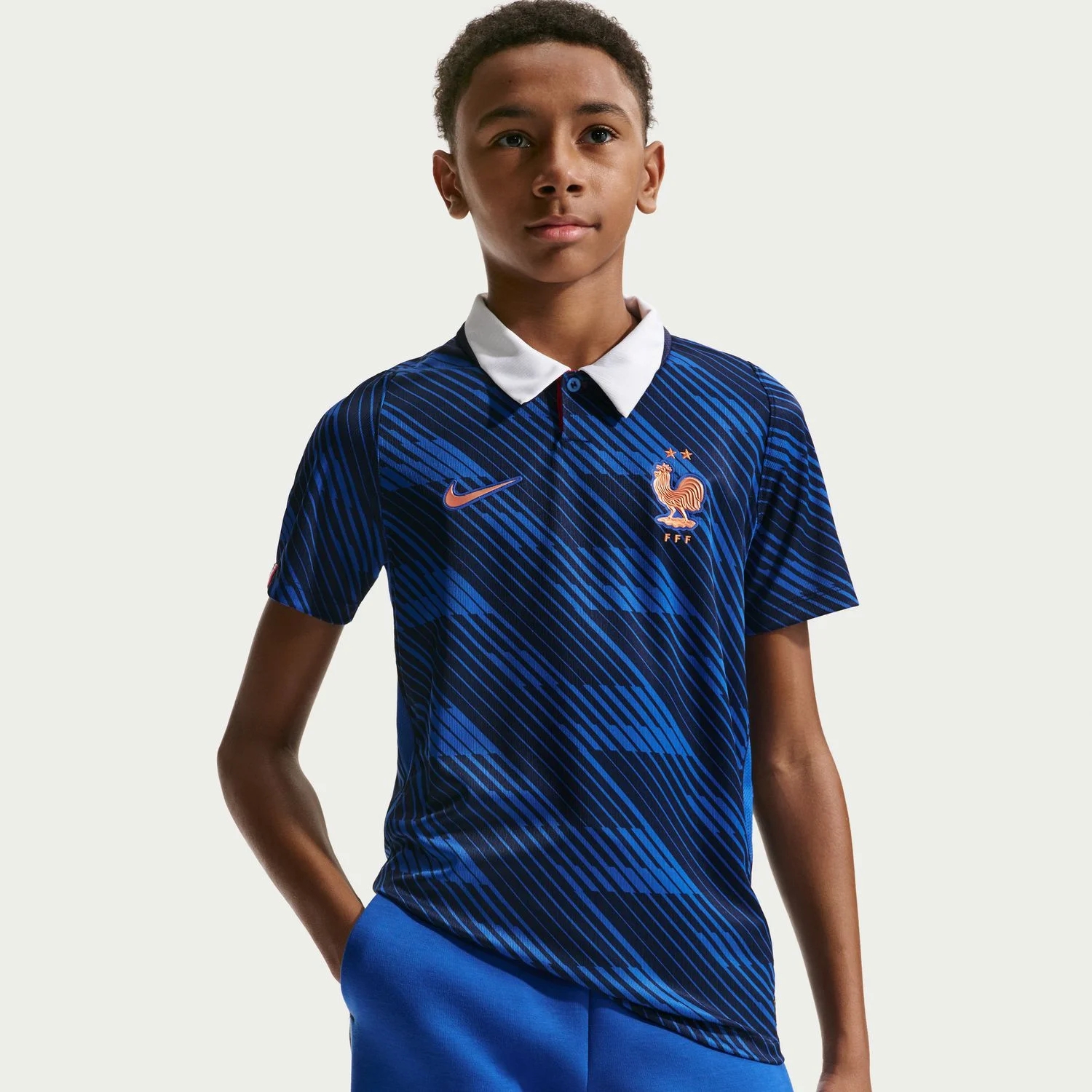 France 2026 Home Youth Jersey - Bleu de France Heritage Kit