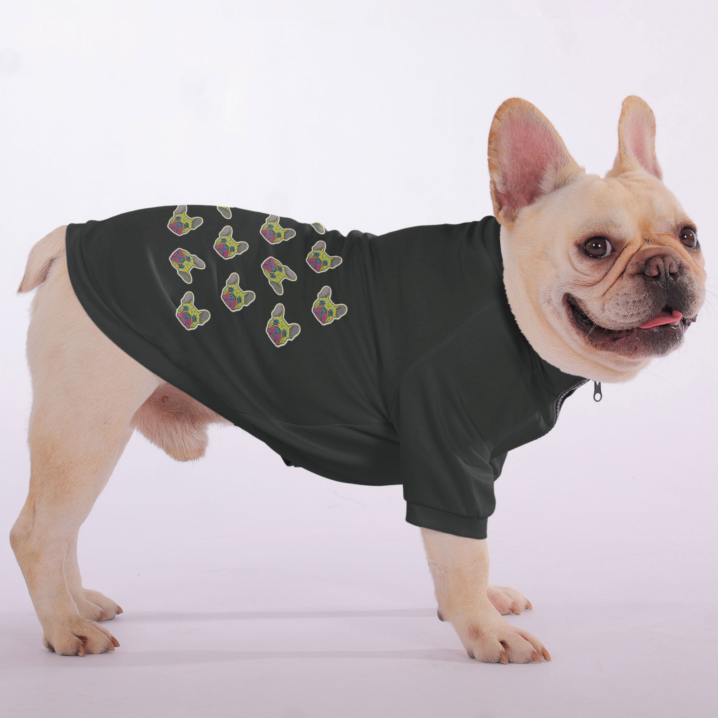 French Bulldog Moritz Snuggly Zip Up Sweatshirt For French Bulldogs Durable Dog Item