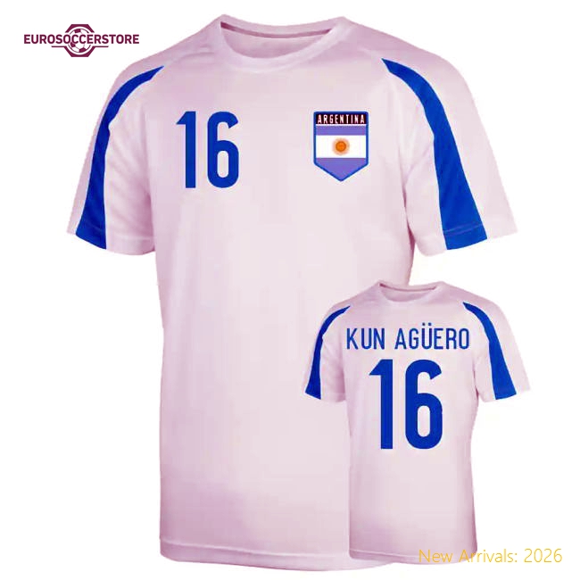 Argentina Sports Training Jersey (kun Aguero 16) - Kids