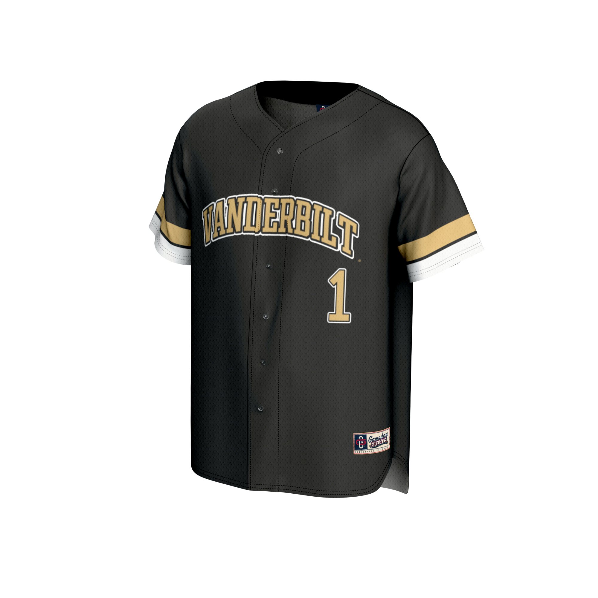 [NJP] Vanderbilt Commodores GameDay Greats Youth Lightweight Collegiate Baseball Fashion Jersey - Black