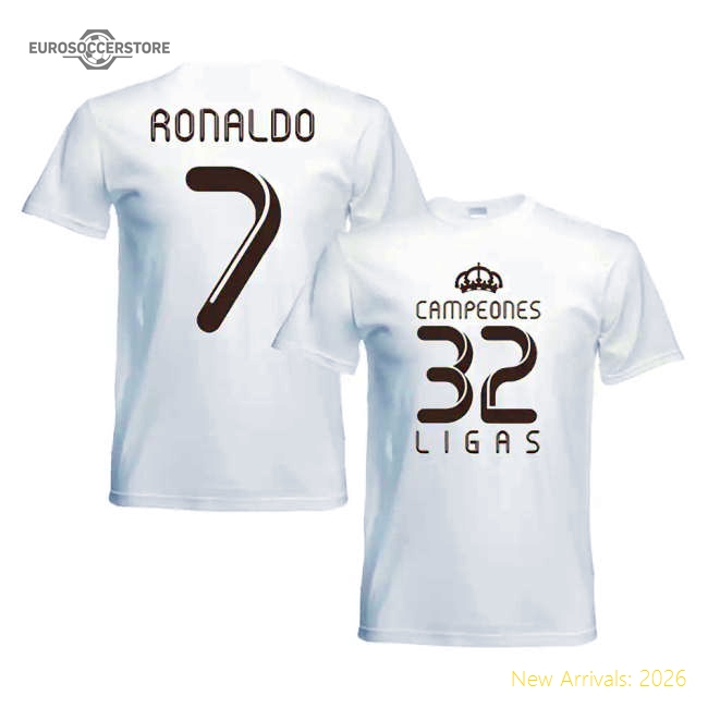 Professional-Grade 2012 Real Madrid Champions T-Shirt (White) - Ronaldo