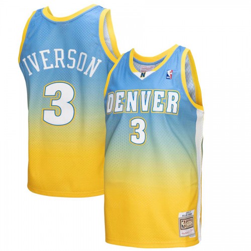 Blue Denver Nuggets #3 Nuggets Jersey - Breathable Material Quality