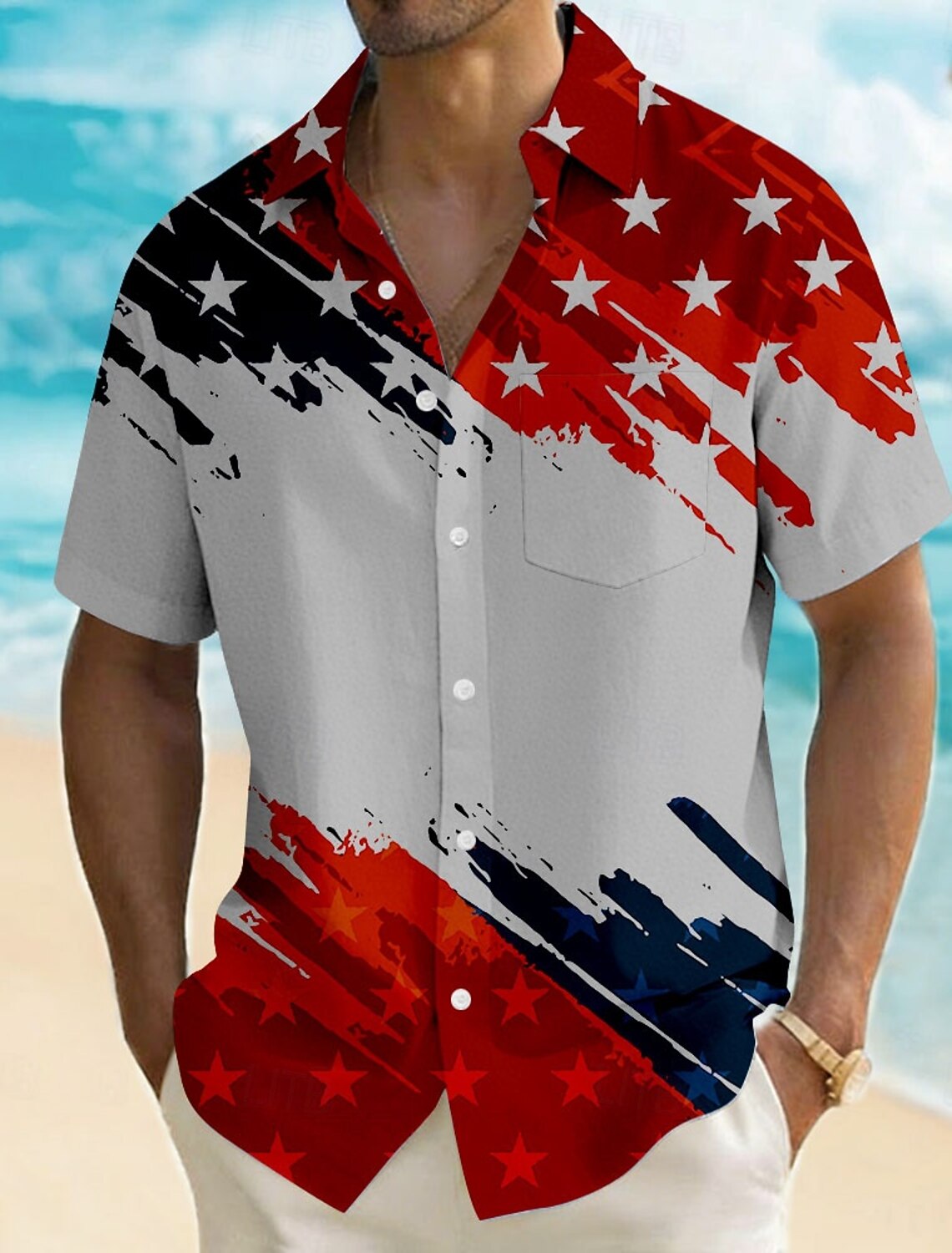 Men's 4th of July U.S. 250th Anniversary Anchor American Flag Bermuda shorts Casual Shorts Golf Shorts Mid Waist Hawaiian Patriotic Outdoor Beach Holiday Flat Front Shorts with 4 Pockets Designer