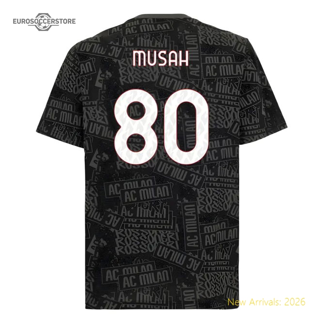 Genuine Ac Milan Musah Tee Jersey Smooth Anti-odor Soft