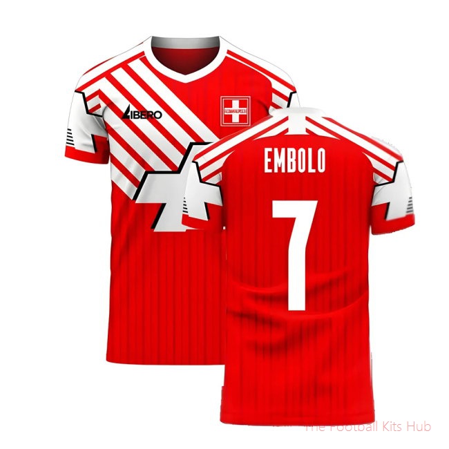 Switzerland 2025-2026 Retro Concept Football Kit (Libero) (EMBOLO 7)