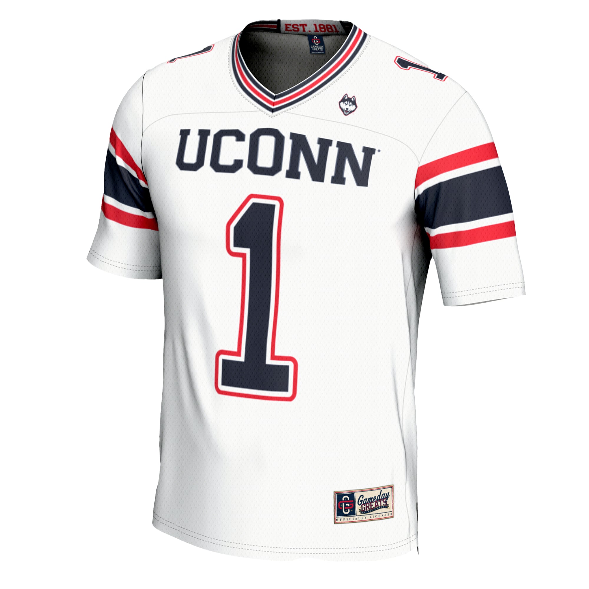 #1 UConn Huskies GameDay Greats Youth Football Jersey - White