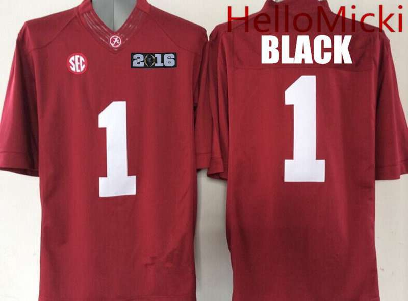 Men's ALA Tide Chris Black #1 stitched Black 2016 embroidered Jersey