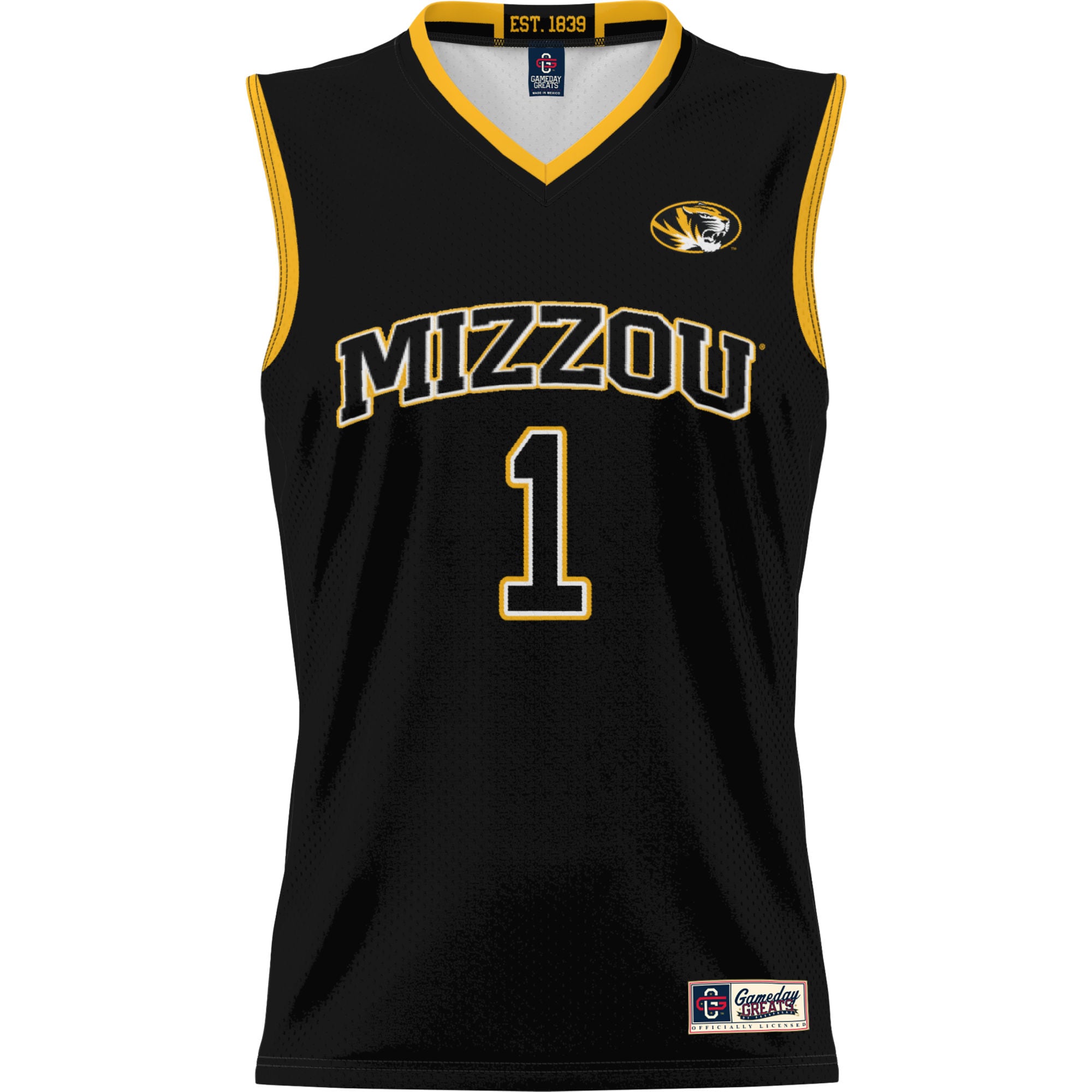 [DDG] Missouri Tigers GameDay Greats Unisex Lightweight Basketball Jersey - Black