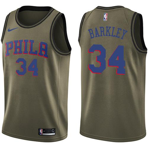 Sixers #34 Charles Barkley Authentic 2024 Icon NBA Jersey - Green