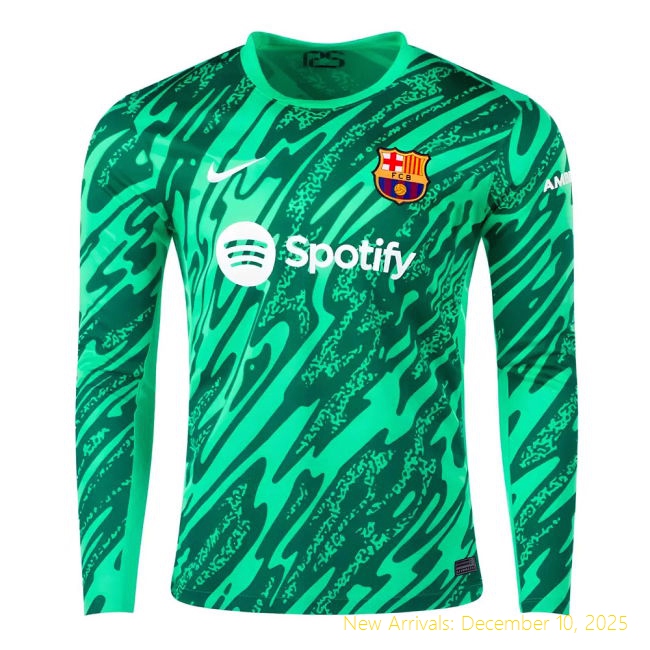2024-2025 Barcelona Barca Premium Home Goalkeeper Shirt (Green)