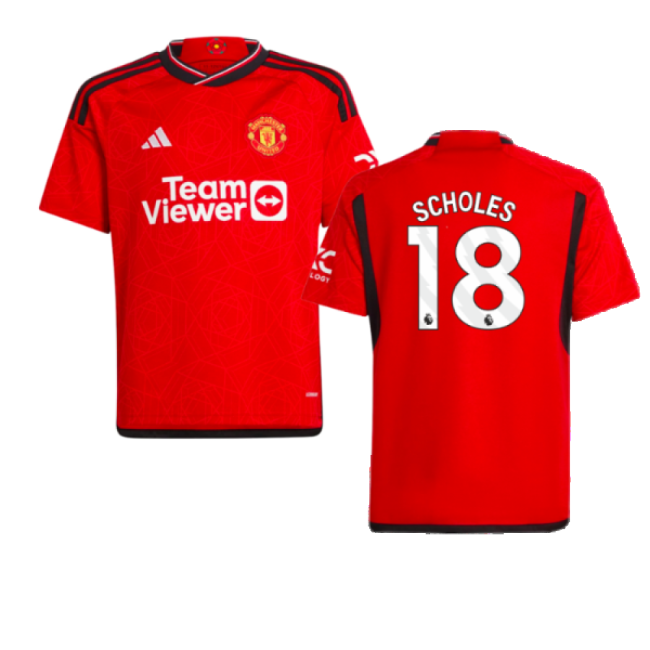 Top-grade 2023-2024 Man Utd Home Shirt (kids) (scholes 18)