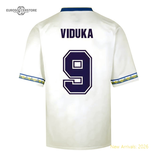 Score Draw Leeds United 1993 Admiral Retro Football Shirt (viduka 9)