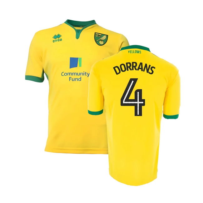 Premium Quality Match Day Norwich Home Shirt Good Xxl Dorrans #4 2...