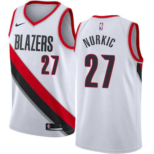 Trail Blazers White Trail Blazers #27 Nike Jersey - Economical