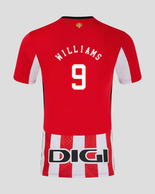 Athletic Bilbao's 24-25 Home Jersey featuring Williams with the number 9