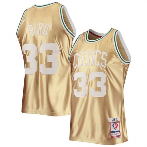 BOS Gold Nike B. Celtics #33 NBA Jersey Quality NBA Fan Apparel