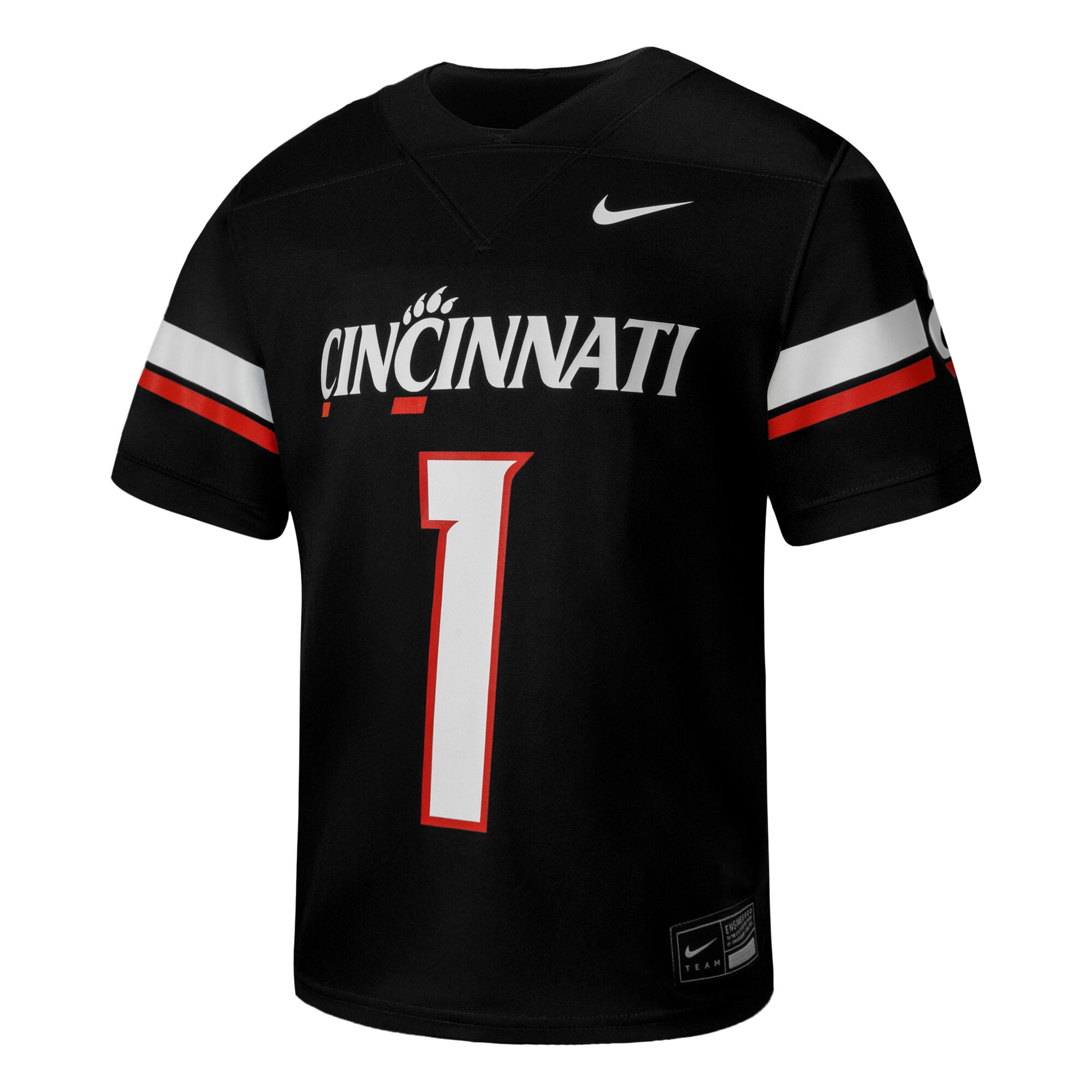 Youth #1 Black Cincinnati Bearcats Football Game Jersey