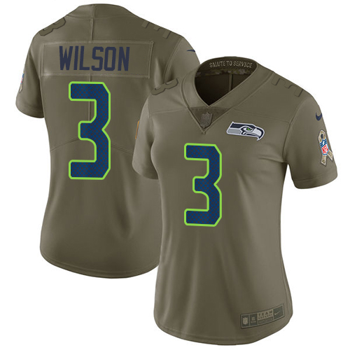 Official S S Seahawks NFL #3 Russell Wilson Team Color Limited Jersey