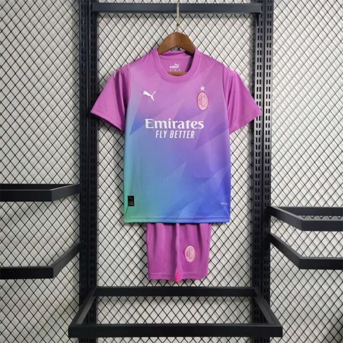 Licensed Official Kids AC Milan 2324 Third Kit ShirtShorts