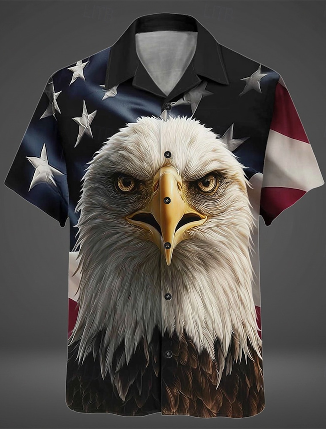 Men's Skull 4th of July U.S. 250th Anniversary US Flag Shirt Button Up Shirt Short Sleeve Patriotic Outdoor Holiday Summer Spring Turndown 3D Print Collared Shirts Black Dark Red Dark Blue