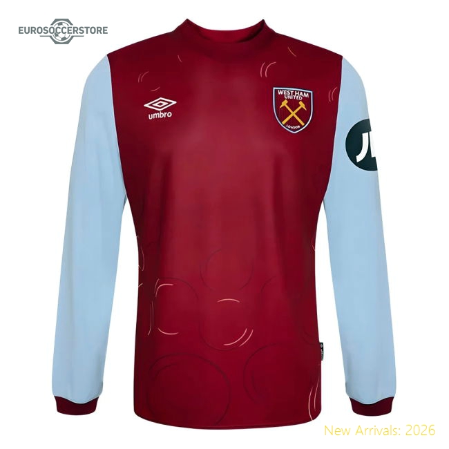2023-2024 West Ham Long Sleeve Home Shirt (Kids) (Kudus 14)