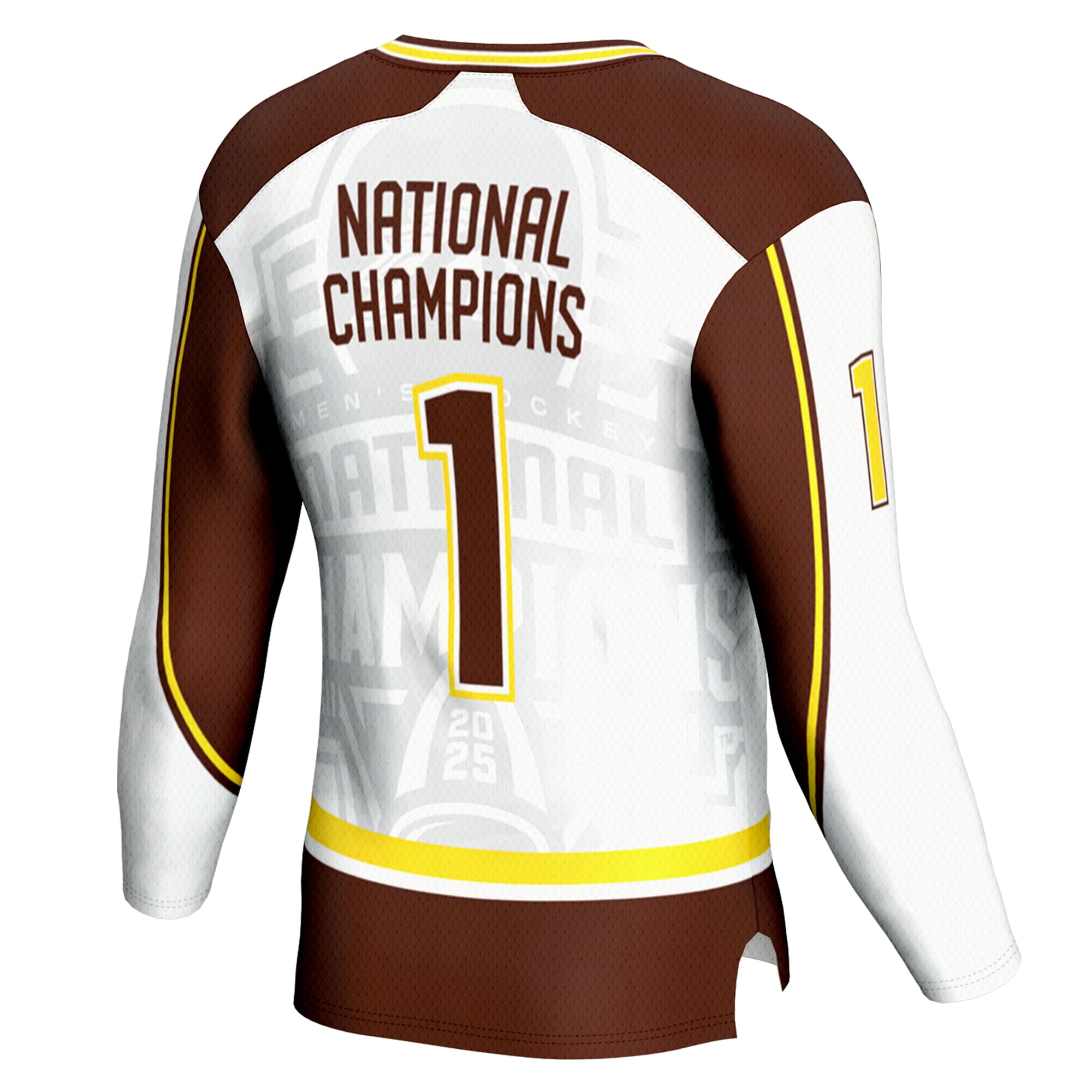 Western Michigan Broncos GameDay Greats Youth 2025 NCAA Frozen Four Men's Ice Hockey National Champions Commemorative Fashion Jersey - White