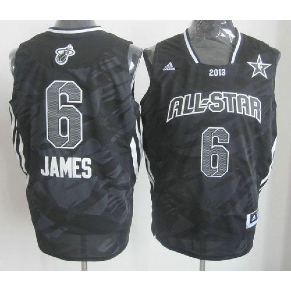 Heat #6 LeBron James Black 2013 All Star Fashion Stitched NBA Jersey