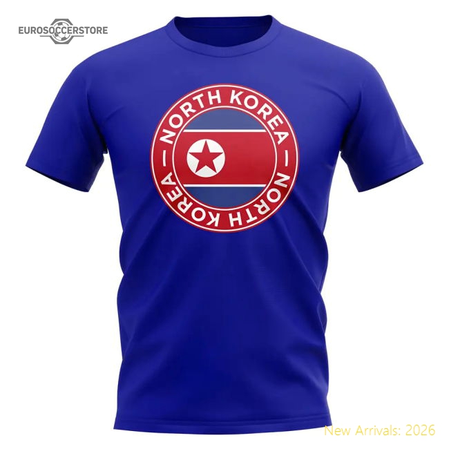 North Korea Football Badge T-shirt (royal) - World Cup Edition
