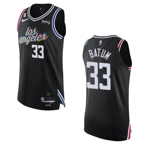 Los Angeles Los Angeles Clippers #33 Nicolas Batum Nike Black 2022-23 Authentic Jersey ¨C City Edition Mens