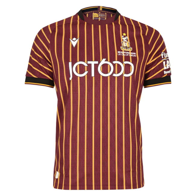 2025-2026 Bradford City Home Shirt | Breathable | Comfortable