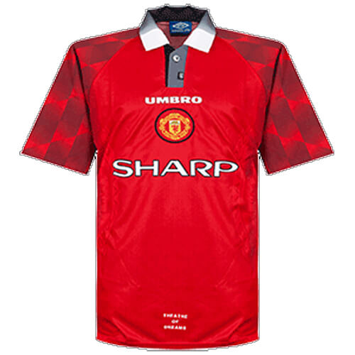 96-97 MANCHESTER UNITED HOME RED RETRO SOCCER JERSEY SHIRT - Official