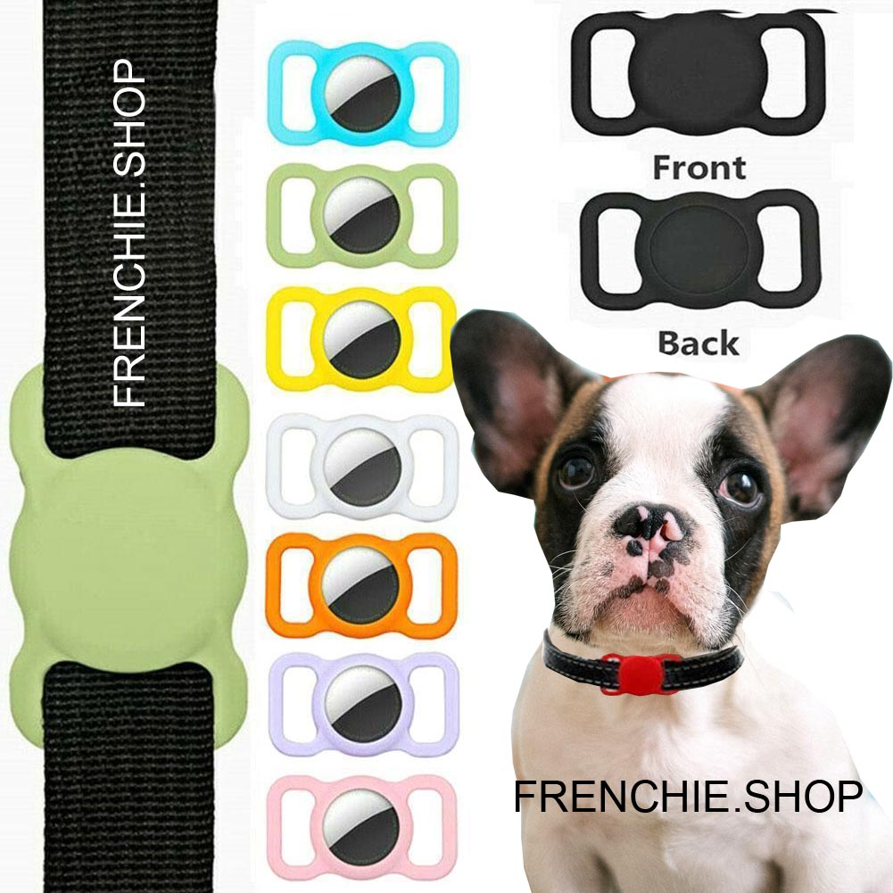 Silicone Protective Case Apple Airtag Frenchie Collar Loop
