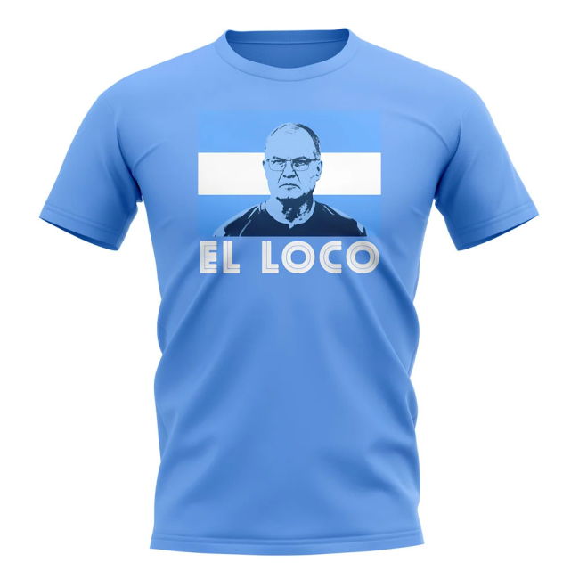 Exclusive-Design Marcelo Bielsa El Loco T-Shirt (Sky Blue)