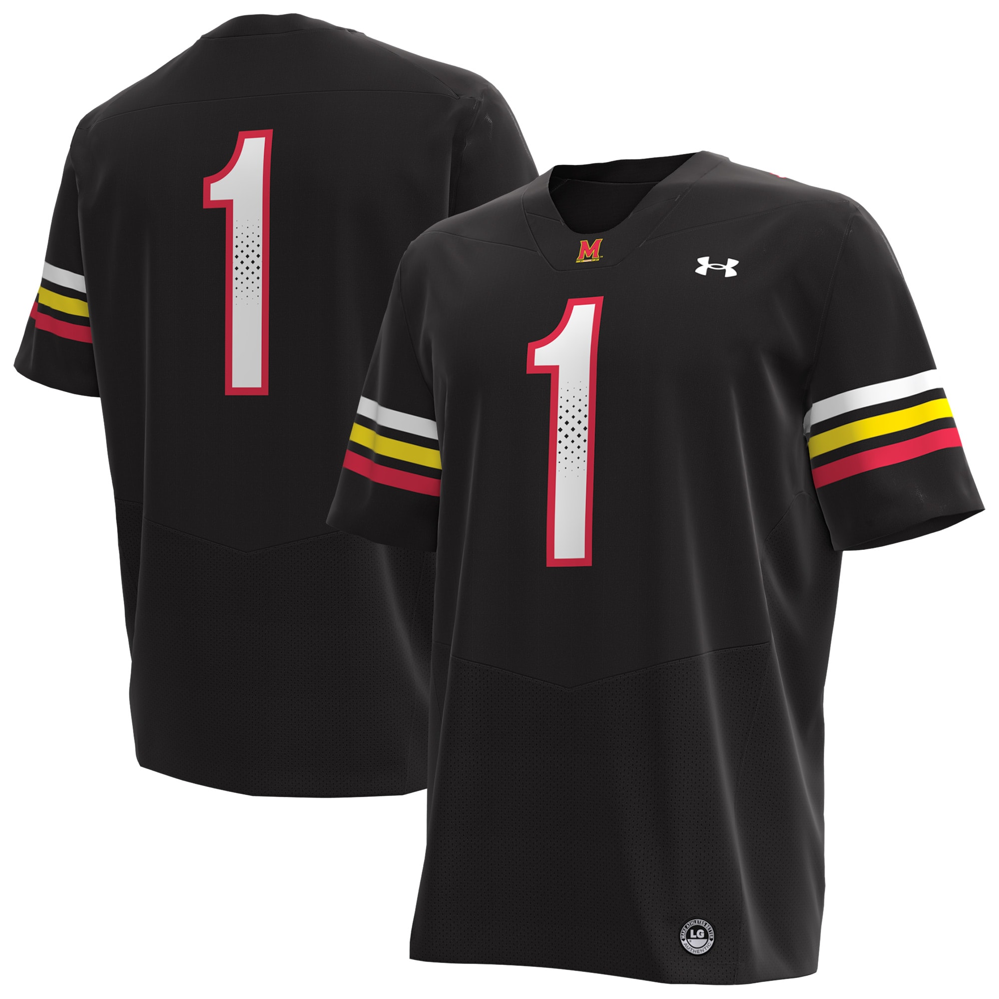 Maryland Terrapins #1 Football Jersey - Black | Stadium Series 26/27 Season