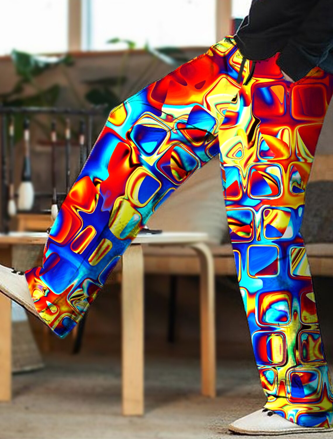 Men's Trousers Summer Pants Beach Drawstring Elastic Waist 3D Print #2