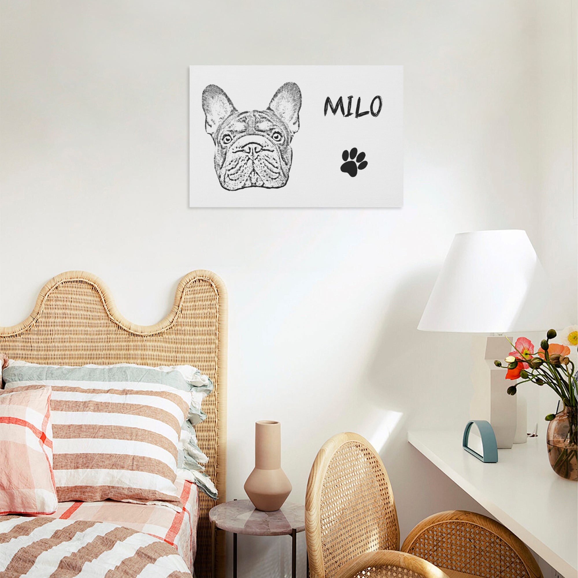 Adorable Frenchie Canvas Wall Art Casual Wear | Stylish Look