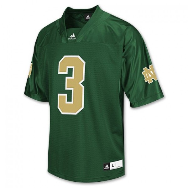 Green Notre Dame Fighting Irish #3 Adidas Men Green Official Replica