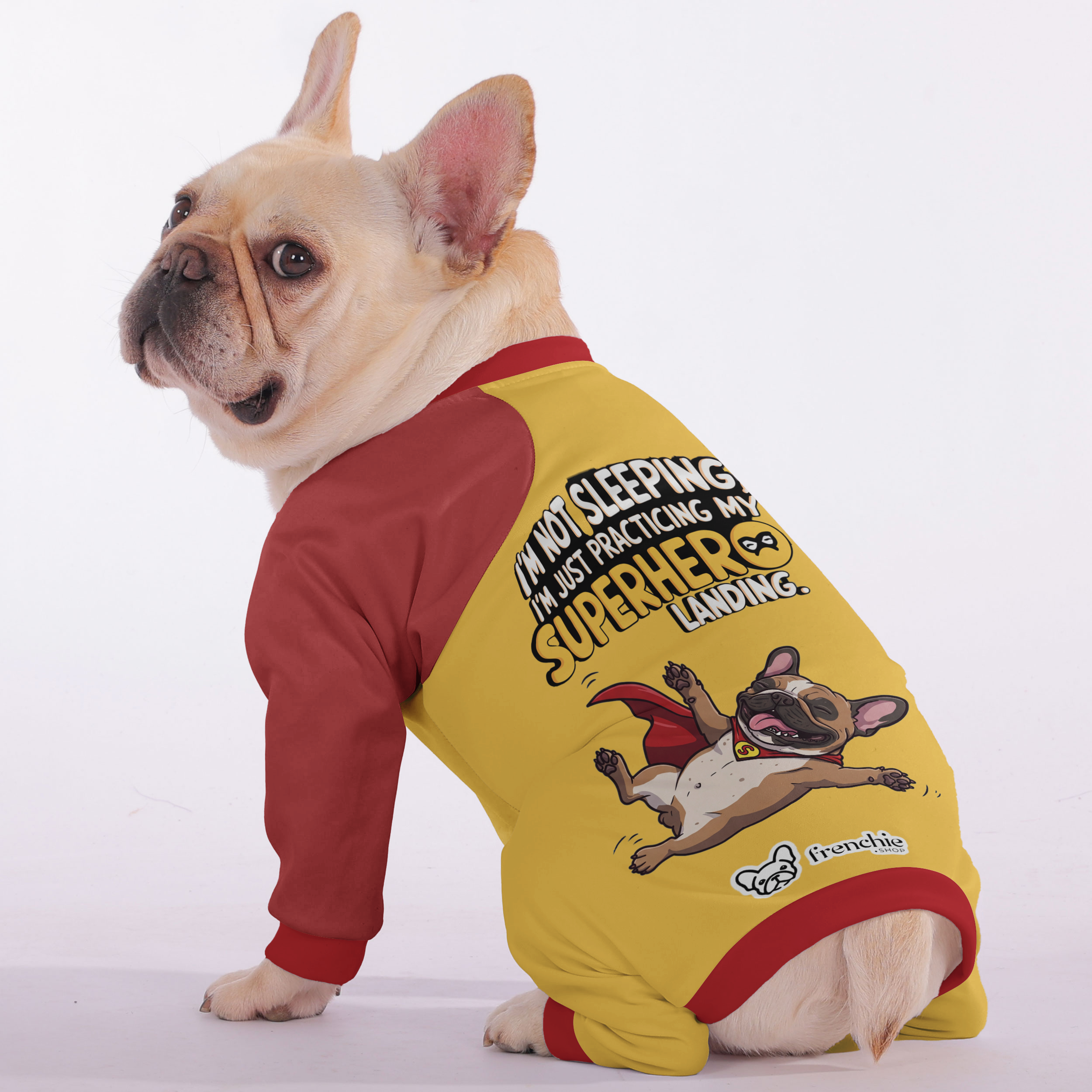 Im not sleeping, Im just practicing my super-hero landing - Frenchie Pajamas – Ultra-Soft, Cozy, & Adorably Stylish