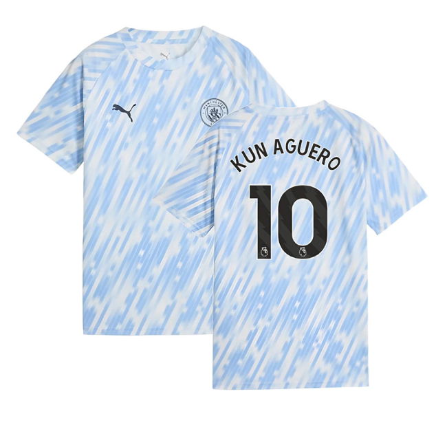 replica 2025-2026 Man City Warm Up Jersey (Silver Sky) - Kids (Kun ...