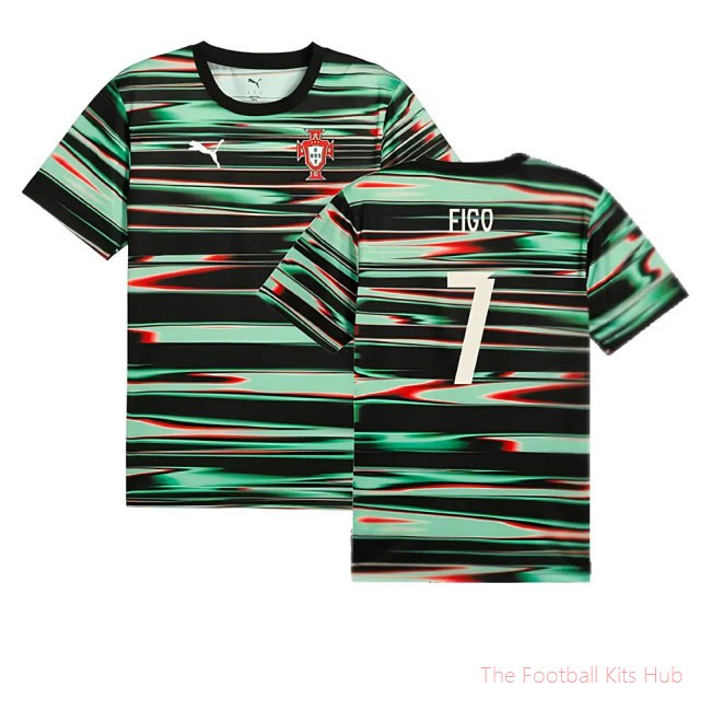 2025-2026 Portugal Prematch SS Jersey (Black) (Figo 7)