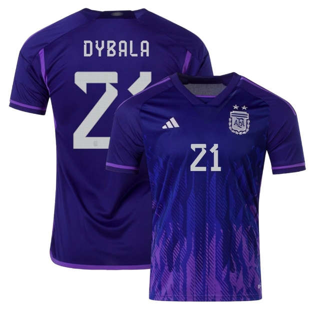 Argentina World Cup 2022 Away DYBALA Soccer Jersey Football Shirt -